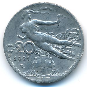 Италия, 20 чентезимо (1921 г.)