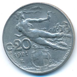 Италия, 20 чентезимо (1921 г.)