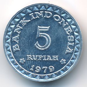 Indonesia, 5 rupiah, 1979