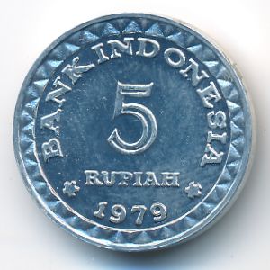 Indonesia, 5 rupiah, 1979