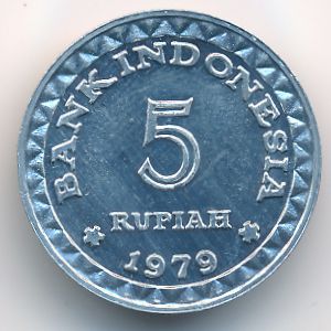 Indonesia, 5 rupiah, 1979
