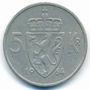 Норвегия, 5 крон (1964 г.)