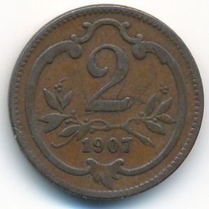 Австрия, 2 геллера (1907 г.)