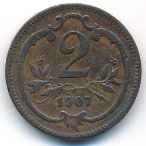 Австрия, 2 геллера (1907 г.)