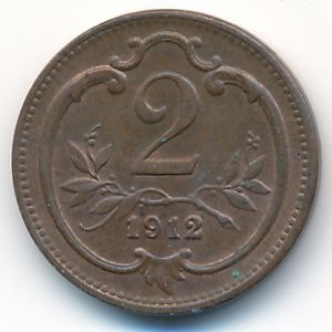 Австрия, 2 геллера (1912 г.)