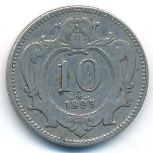 Austria, 10 heller, 1895