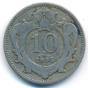 Austria, 10 heller, 1895