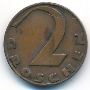 Austria, 2 groschen, 1927