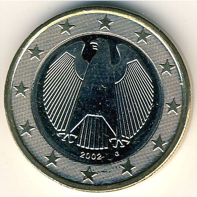 Германия, 1 евро (2002–2006 г.)