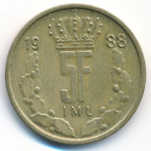 Люксембург, 5 франков (1988 г.)