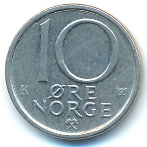 Норвегия, 10 эре (1985 г.)