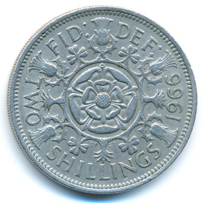 Великобритания, 2 шиллинга (1966 г.)