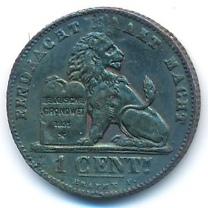 Belgium, 1 centime, 1907