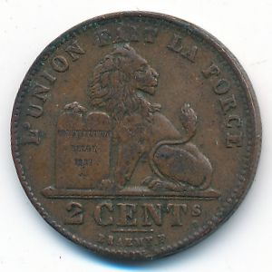 Belgium, 2 centimes, 1905