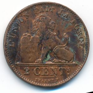 Belgium, 2 centimes, 1905