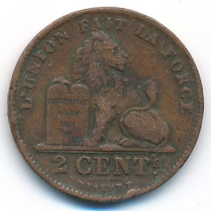 Belgium, 2 centimes, 1905