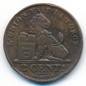 Belgium, 2 centimes, 1909