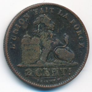 Belgium, 2 centimes, 1912