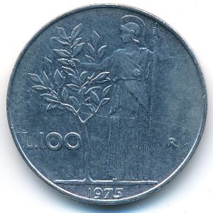 Италия, 100 лир (1975 г.)