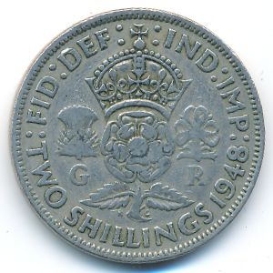 Великобритания, 2 шиллинга (1948 г.)