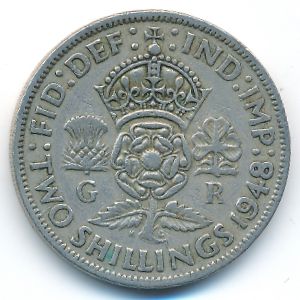 Великобритания, 2 шиллинга (1948 г.)