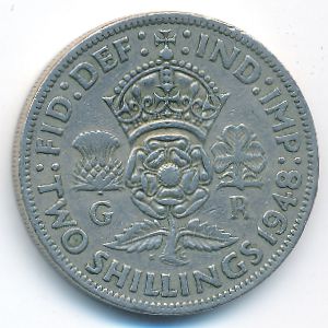 Великобритания, 2 шиллинга (1948 г.)