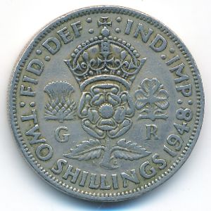 Великобритания, 2 шиллинга (1948 г.)