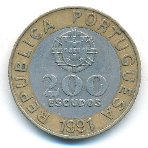 Португалия, 200 эскудо (1991 г.)