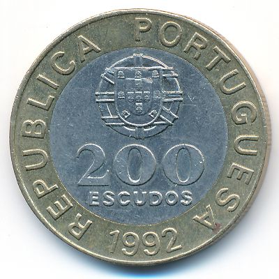 Португалия, 200 эскудо (1992 г.)
