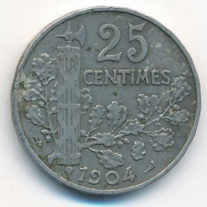France, 25 centimes, 1904