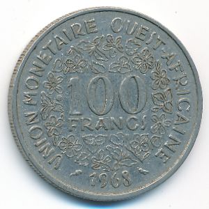 Западная Африка, 100 франков (1968 г.)