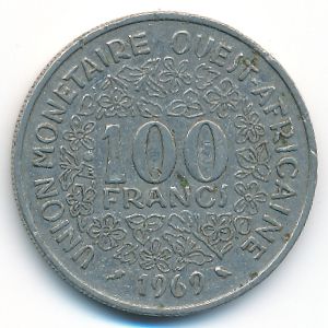 Западная Африка, 100 франков (1969 г.)
