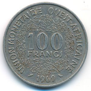 Западная Африка, 100 франков (1969 г.)