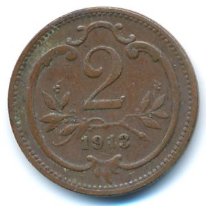 Австрия, 2 геллера (1913 г.)