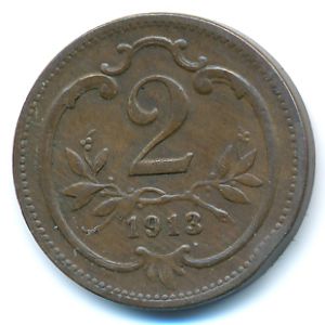 Австрия, 2 геллера (1913 г.)