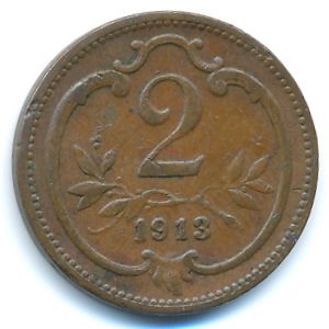 Австрия, 2 геллера (1913 г.)
