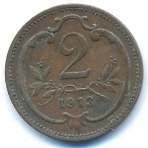 Австрия, 2 геллера (1913 г.)