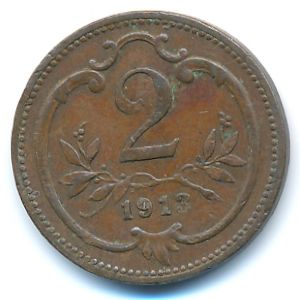 Австрия, 2 геллера (1913 г.)