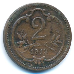 Австрия, 2 геллера (1913 г.)