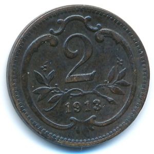 Австрия, 2 геллера (1913 г.)