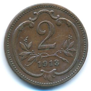 Австрия, 2 геллера (1913 г.)