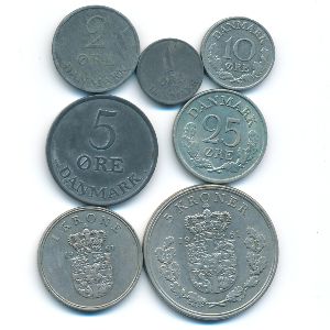 Denmark, Набор монет, 1961