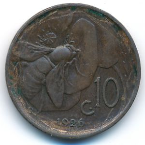 Italy, 10 centesimi, 1926