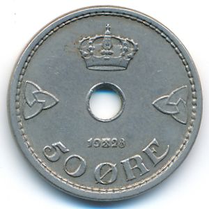 Норвегия, 50 эре (1928 г.)