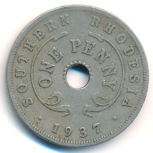 Southern Rhodesia, 1 penny, 1937