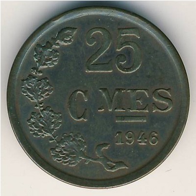 Luxemburg, 25 centimes, 1946–1947