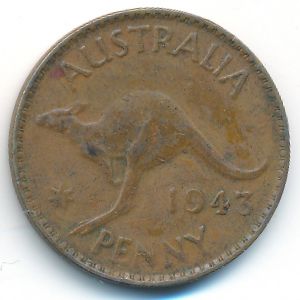 Австралия, 1 пенни (1943 г.)