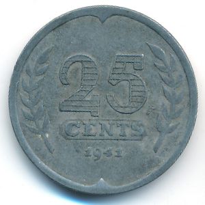 Нидерланды, 25 центов (1941 г.)