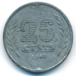 Нидерланды, 25 центов (1942 г.)