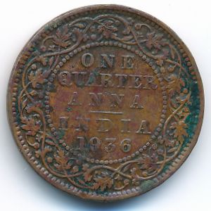 Британская Индия, 1/4 анны (1936 г.)